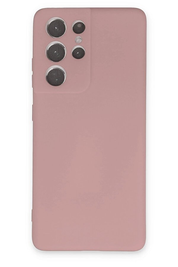 Samsung Galaxy S21 Ultra Kılıf Nano İçi̇ Kadi̇fe Si̇li̇kon - Pudra - Dropx2429-5309