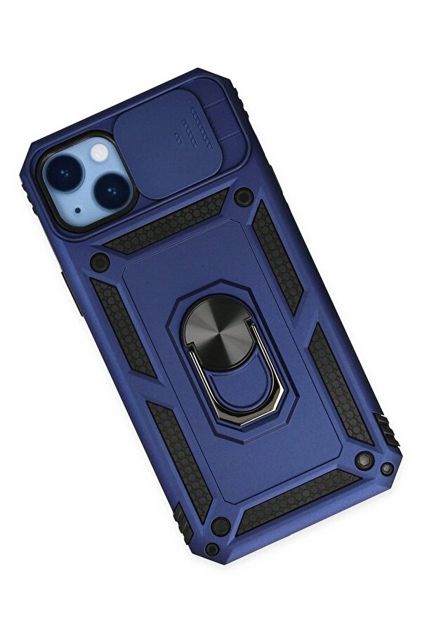 İphone 14 Plus Kılıf Pars Lens Yüzüklü Si̇li̇kon - Laci̇vert - Dropx7709-6288