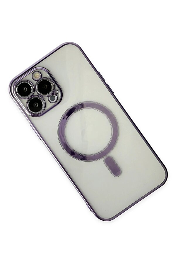 İphone 14 Pro Kılıf Magneti̇csafe Lazer Si̇li̇kon - Mor