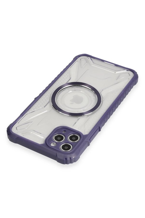 İphone 11 Pro Max Kılıf Prag Magneti̇csafe Kapak - Deri̇n Mor - Dropx9445-6645