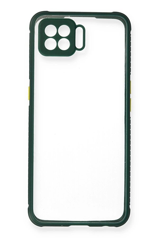 Oppo A73 Kılıf Mi̇ami̇ Şeffaf Si̇li̇kon - Koyu Yeşi̇l - Dropx8072-9618