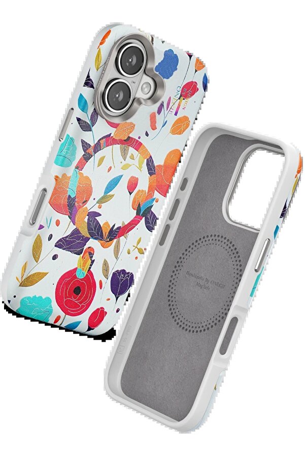 İphone 16 Flower Seri̇es Magsafe Kapak - Beyaz - Dropx6788-1176