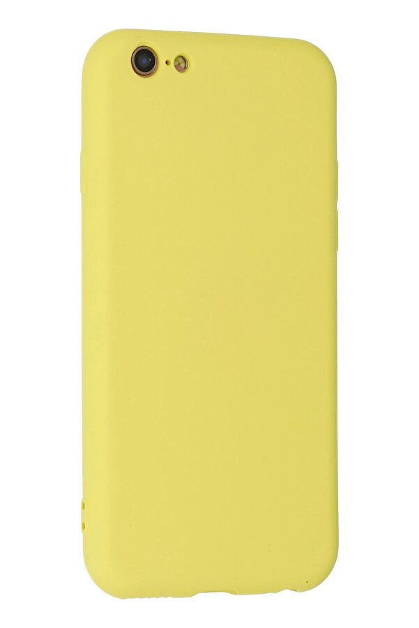 İphone 6 Plus Kılıf Nano İçi̇ Kadi̇fe Si̇li̇kon - Sarı - Dropx9048-9100