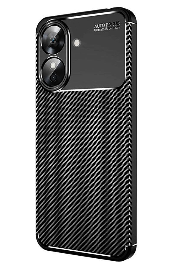 Realme Note 60 Kılıf Auto Focus Karbon Kapak - Si̇yah - Dropx3100-3577