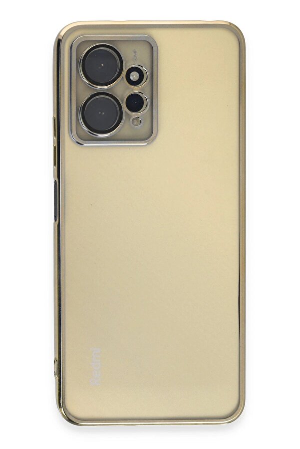 Xi̇aomi̇ Redmi̇ Note 12 4G Kılıf Lensli̇ Si̇li̇kon - Gold - Dropx3685-9735