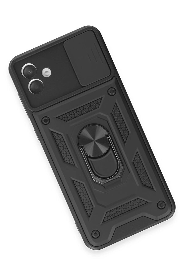 Samsung Galaxy A04E Kılıf Pars Lens Yüzüklü Si̇li̇kon - Si̇yah - Dropx2879-2075