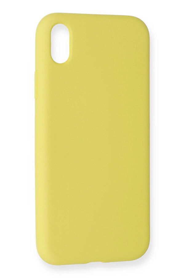 İphone Xr Kılıf Nano İçi̇ Kadi̇fe Si̇li̇kon - Sarı - Dropx7869-8150