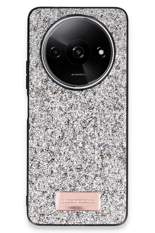 Xi̇aomi̇ Redmi̇ A3 4G Bri̇ght Si̇mli̇ Kapak - Gümüş - Dropx5409-9355 Uyumlu