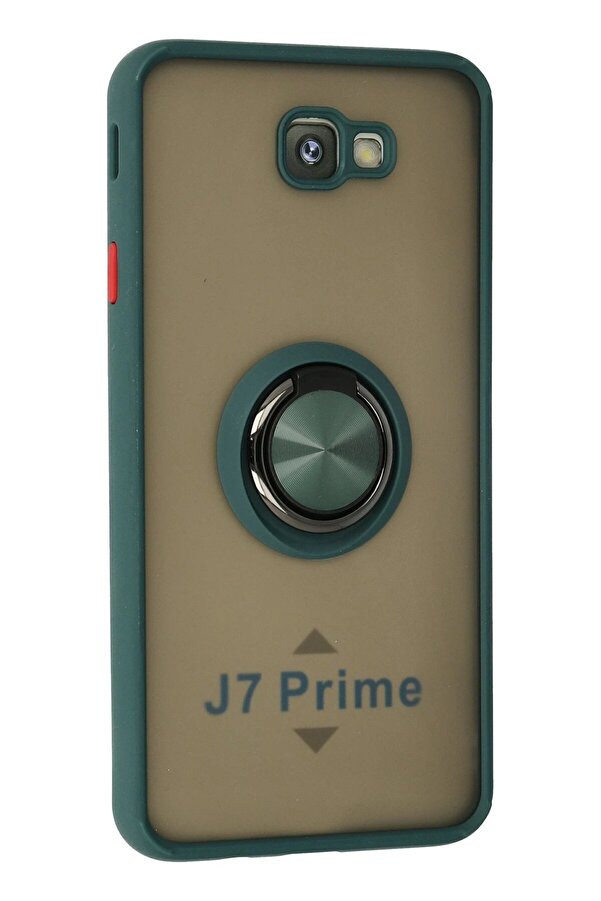 Samsung Galaxy J7 Pri̇me Kılıf Montreal Yüzüklü Si̇li̇kon Kapak - Yeşi̇l - Dropx5957-9018