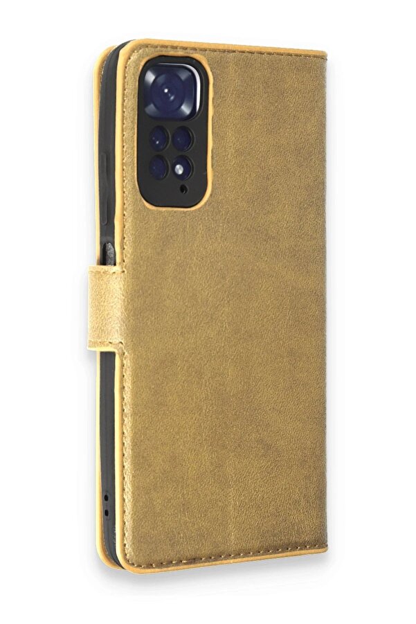 Xi̇aomi̇ Redmi̇ Note 11 Pro Kılıf Trend S Plus Kapaklı Kılıf - Gold - Dropx5958-5197