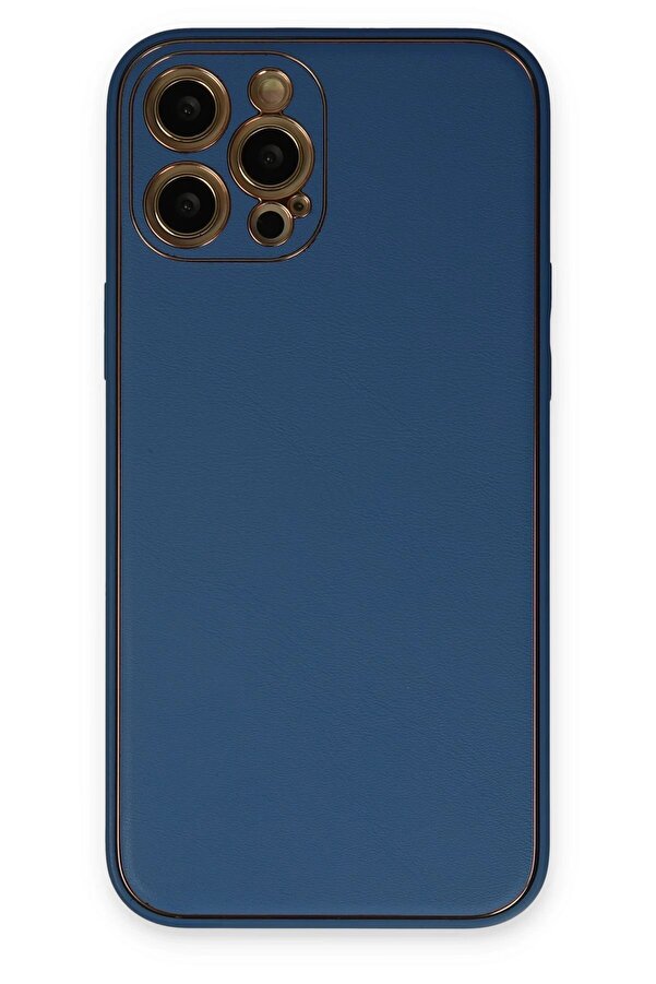 İphone 12 Pro Max Kılıf Coco Deri̇ Si̇li̇kon Kapak - Açık Mavi̇ - Dropx8589-3259