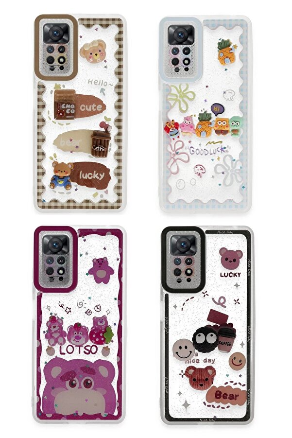 Xi̇aomi̇ Redmi̇ Note 11 Kılıf Sweet Desenli̇ Si̇li̇kon Kapak - Sarı - Dropx1006-7067
