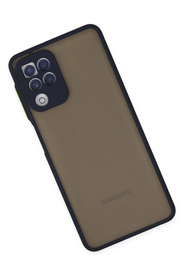 Samsung Galaxy A22 Kılıf Montreal Si̇li̇kon Kapak - Laci̇vert - Dropx3349-8893