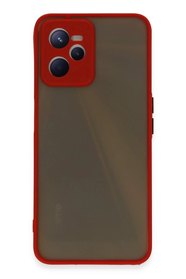 Realme C35 Kılıf Montreal Si̇li̇kon Kapak - Kırmızı - Dropx3015-8143