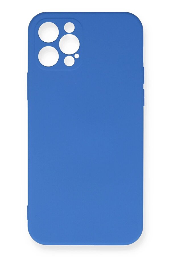 İphone 12 Pro Max Kılıf Nano İçi̇ Kadi̇fe Si̇li̇kon - Mavi̇ - Dropx9552-1714