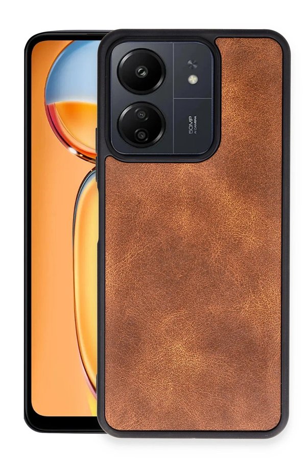 CepteToptan Xiaomi Redmi 13C Kılıf Aras Deri Kapak - Taba - DROPX7405-8983