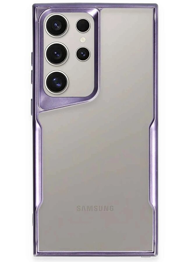 Samsung Galaxy S24 Ultra Kılıf Boyi̇ Si̇li̇kon Kapak - Deri̇n Mor - Dropx2151-9619
