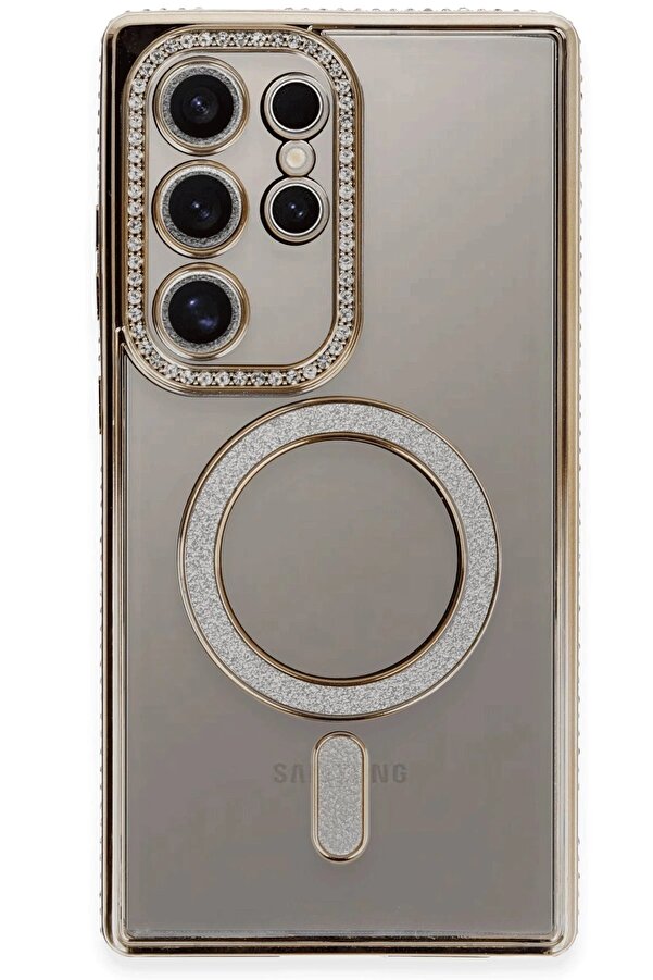 Samsung Galaxy S24 Ultra Kılıf Joke Si̇mli̇ Magneti̇csafe Kılıf - Gold - Dropx5446-7563