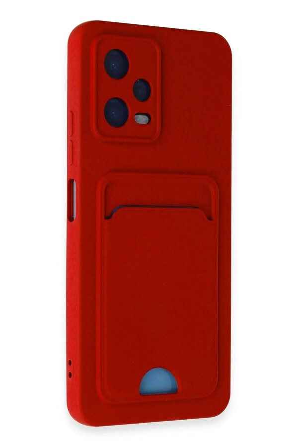 Xi̇aomi̇ Redmi̇ Note 12 4G Kılıf Kelvi̇n Kartvi̇zi̇tli̇ Si̇li̇kon - Kırmızı - Dropx8914-6167