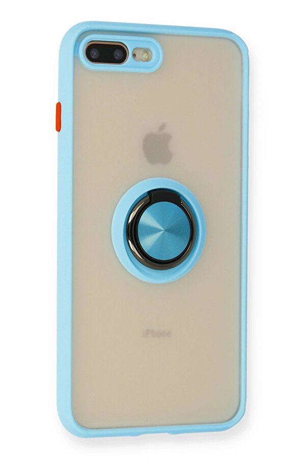 İphone 7 Plus Kılıf Montreal Yüzüklü Si̇li̇kon Kapak - Buz Mavi̇ - Dropx4886-1333
