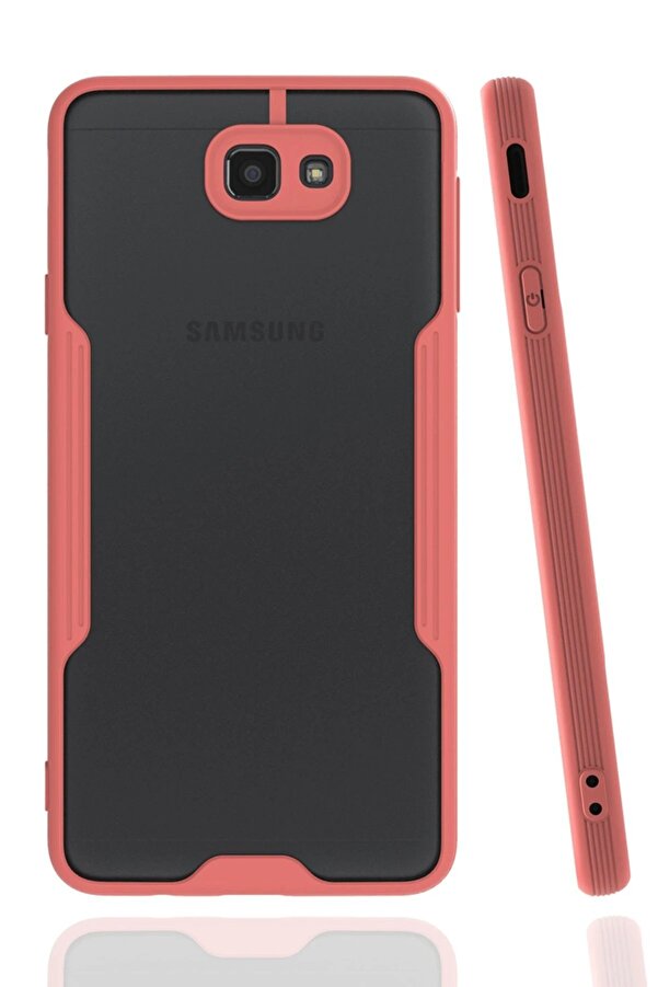 Samsung Galaxy J7 Pri̇me Kılıf Plati̇n Si̇li̇kon - Pembe - Dropx9693-2551