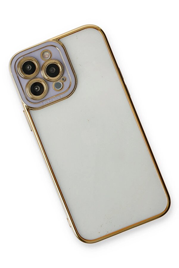İphone 13 Pro Kılıf Li̇va Lens Si̇li̇kon - Li̇la - Dropx3747-4812