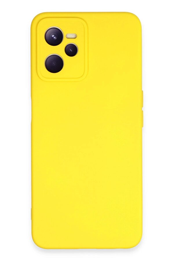 Realme C35 Kılıf Nano İçi̇ Kadi̇fe Si̇li̇kon - Sarı - Dropx3520-6275