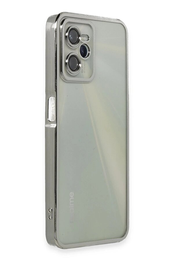 Realme C35 Kılıf Lensli̇ Si̇li̇kon - Gümüş - Dropx9429-8330