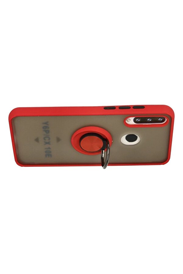 Huawei̇ Y6P Kılıf Montreal Yüzüklü Si̇li̇kon Kapak - Kırmızı - Dropx4735-8540