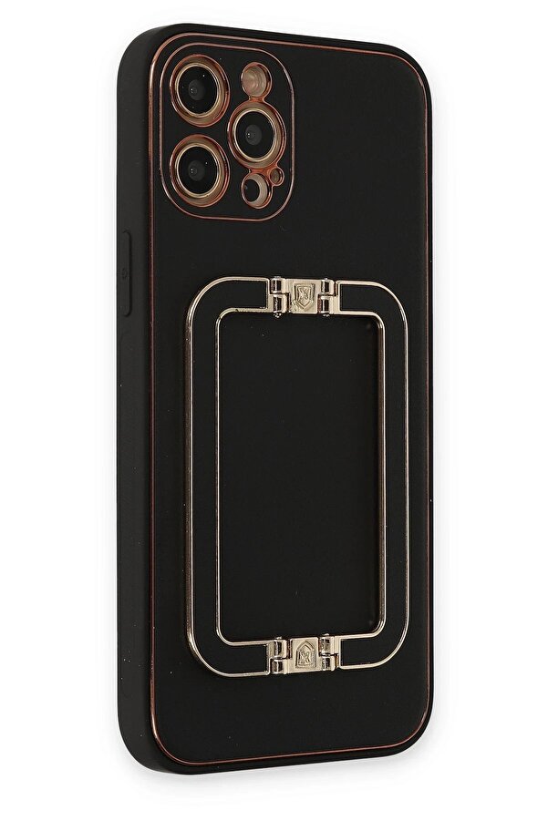 İphone 12 Pro Kılıf Coco Eli̇t Kapak - Si̇yah - Dropx9793-8865