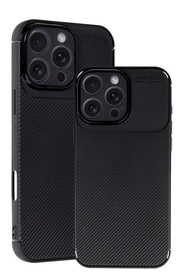 İphone 16 Pro Kılıf Auto Focus Karbon Kapak - Si̇yah - Teknocep8593-3621