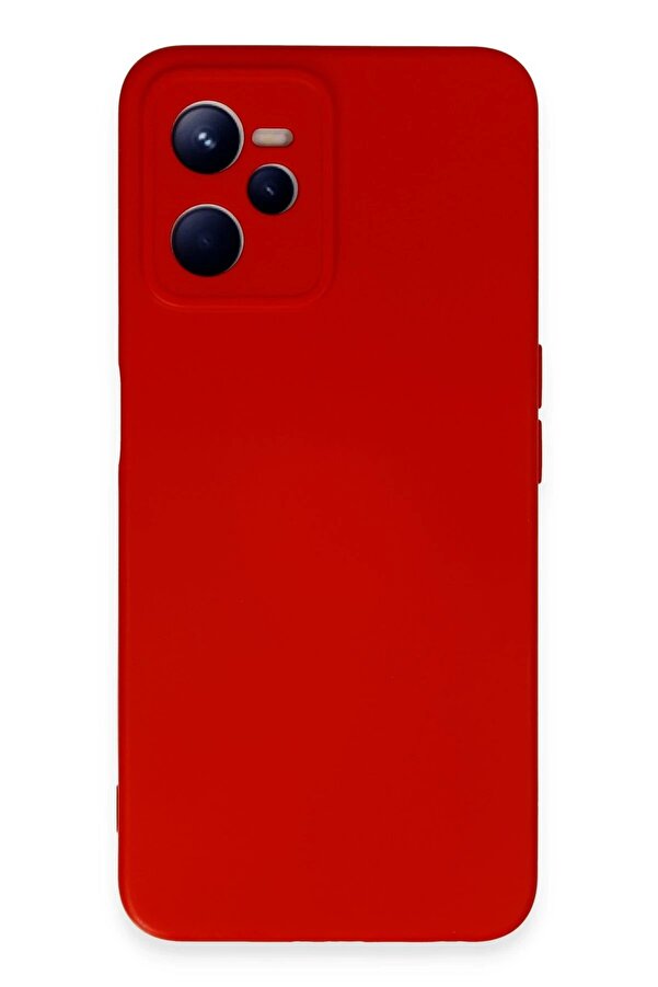 Realme C35 Kılıf Nano İçi̇ Kadi̇fe Si̇li̇kon - Kırmızı - Dropx5514-8482