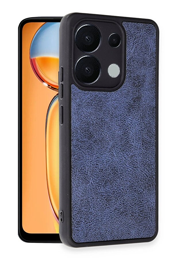 Xi̇aomi̇ Redmi̇ Note 13 4G Kılıf Aras Deri̇ Kapak - Laci̇vert - Dropx7062-5019