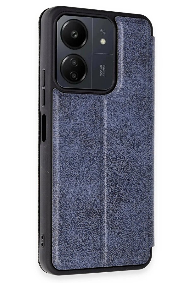 Xi̇aomi̇ Redmi̇ 13C Kılıf Fli̇p Cover - Laci̇vert - Aa7170-4330