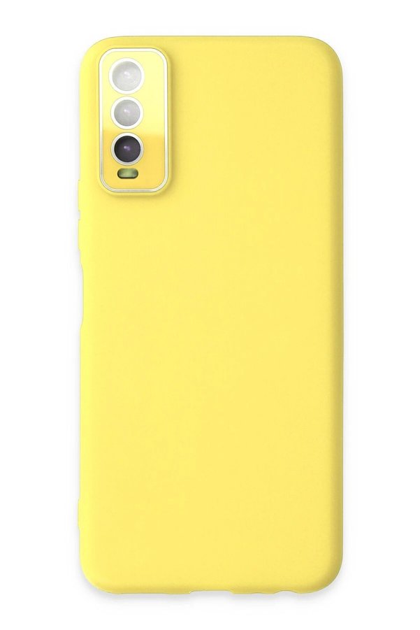 CepteToptan Vivo Y11S Kılıf Lansman Glass Kapak - Sarı - DROPX6301-8976