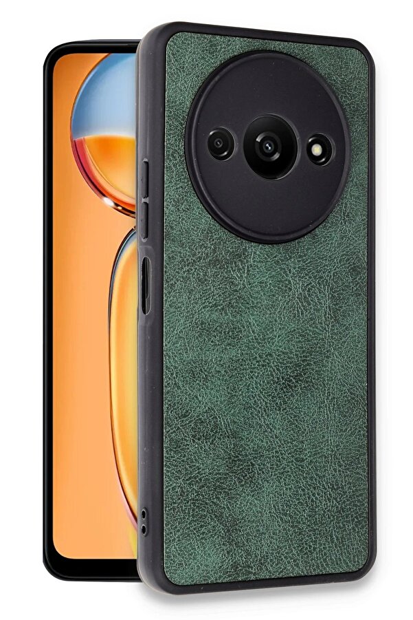 Xi̇aomi̇ Redmi̇ A3 4G Kılıf Aras Deri̇ Kapak - Koyu Yeşi̇l - Dropx6695-6315