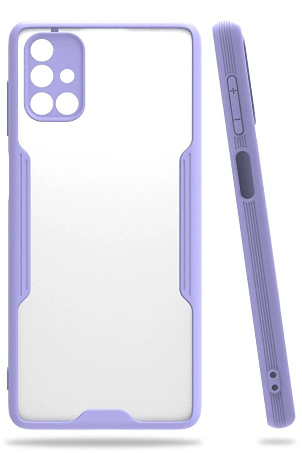 Samsung Galaxy M51 Kılıf Plati̇n Si̇li̇kon - Li̇la - Dropx6252-7013