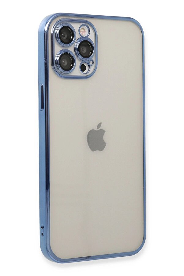 İphone 12 Pro Max Kılıf Lensli̇ Si̇li̇kon - Açık Mavi̇ - Dropx7201-8407