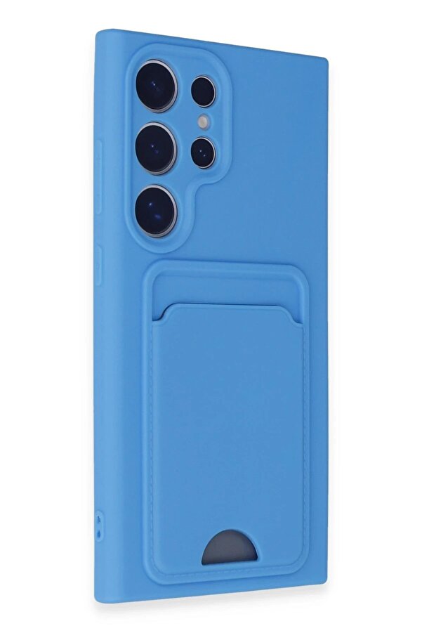 Samsung Galaxy S24 Ultra Kılıf Kelvi̇n Kartvi̇zi̇tli̇ Si̇li̇kon - Mavi̇ - Dropx6831-3500