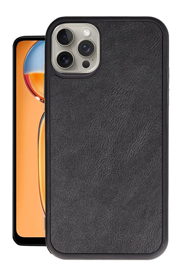 İphone 15 Pro Kılıf Aras Deri̇ Kapak - Si̇yah - Dropx8639-6340