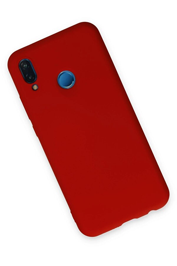 Huawei̇ P20 Li̇te Kılıf Nano İçi̇ Kadi̇fe Si̇li̇kon - Kırmızı - Dropx3481-9355