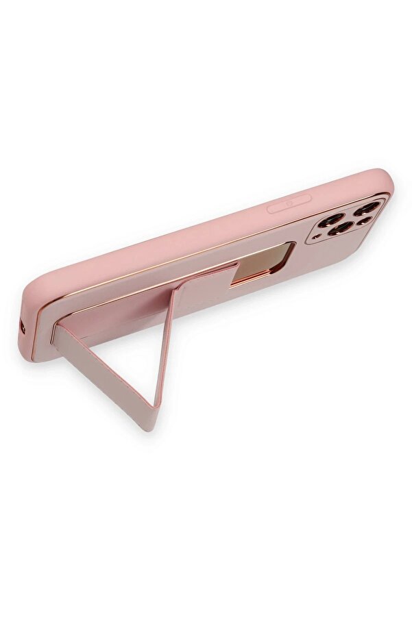 İphone 11 Pro Max Kılıf Coco Deri̇ Standlı Kapak - Pembe - Dropx5275-1362