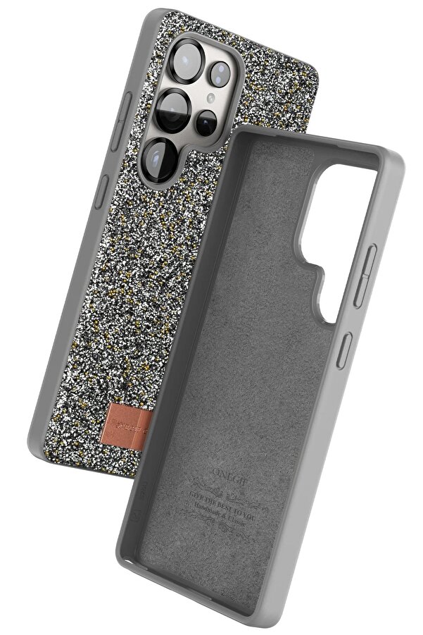 Samsung Galaxy S25 Ultra Bri̇ght Si̇mli̇ Kapak - Gümüş - Dropx3728-2309