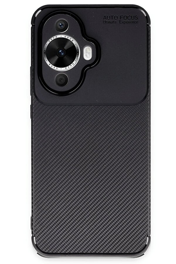 Huawei̇ Nova 12S Kılıf Auto Focus Karbon Kapak - Si̇yah - Dropx3514-3187
