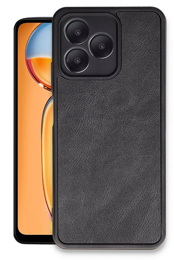 Realme Note 50 4G Kılıf Aras Deri̇ Kapak - Si̇yah - Dropx4019-2594