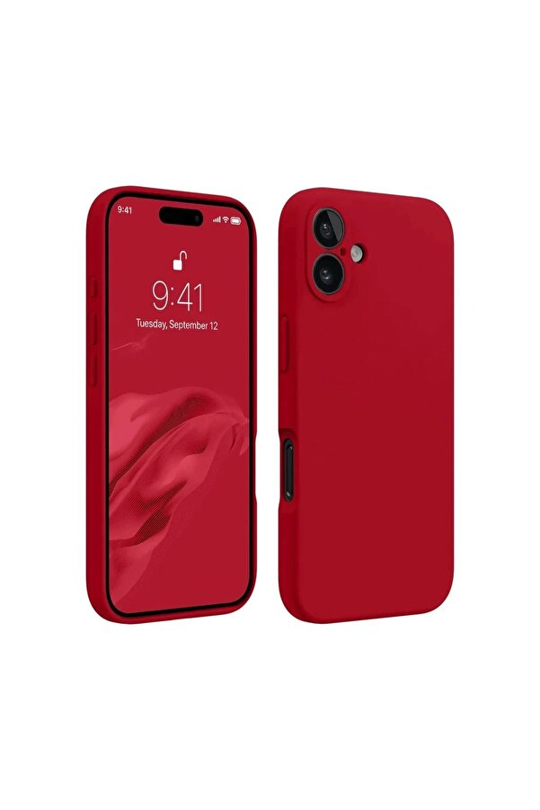 İphone 16 Kılıf Fi̇rst Si̇li̇kon - Kırmızı - Dropx5011-5563