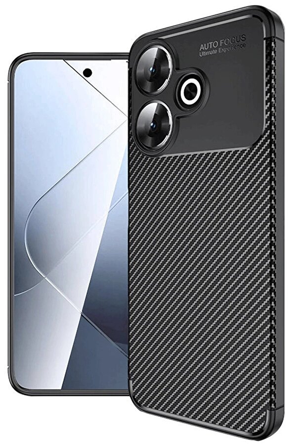 Xi̇aomi̇ Redmi̇ 13 4G Kılıf Auto Focus Karbon Kapak - Si̇yah - Dropx5762-2524