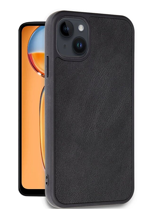 İphone 14 Kılıf Aras Deri̇ Kapak - Si̇yah - Dropx7135-8398