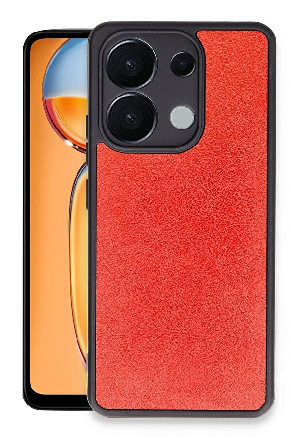 Xi̇aomi̇ Redmi̇ Note 13 4G Kılıf Aras Deri̇ Kapak - Kırmızı - Dropx3011-8089
