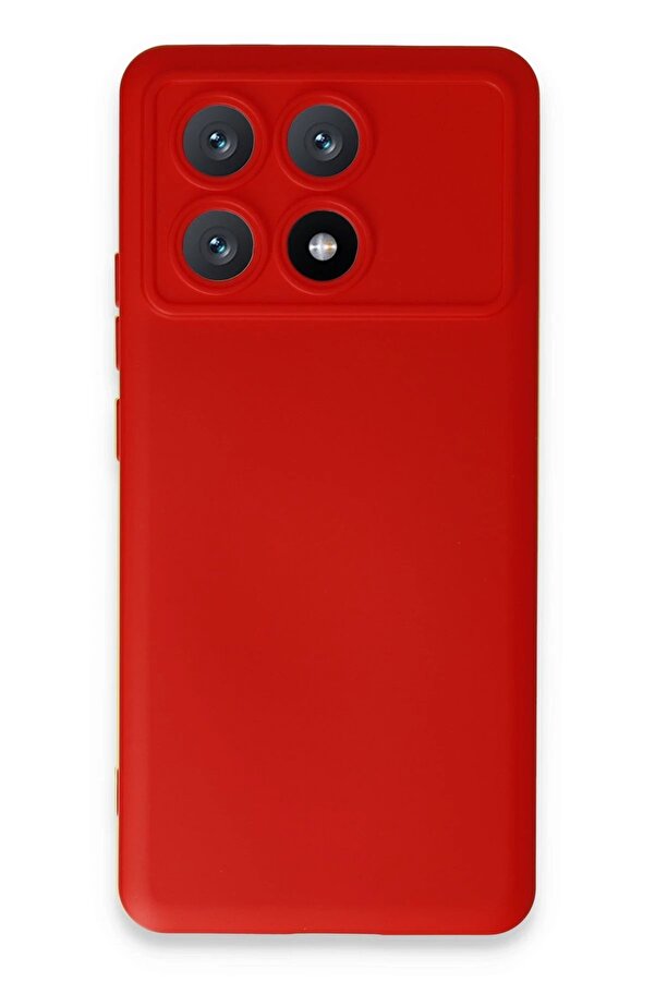 Xi̇aomi̇ Poco X6 Pro Kılıf Nano İçi̇ Kadi̇fe Si̇li̇kon - Kırmızı - Dropx8039-3755